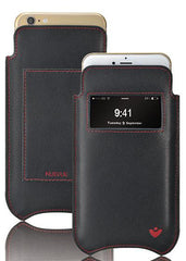 NueVue iPhone 11 and iPhone XR Wallet Case Napa Leather | Black | Sanitizing Screen Cleaning Case