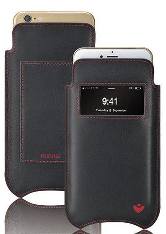 NueVue iPhone 11 Pro Max and iPhone Xs Max Wallet Case Napa Leather | Black | Sanitizing Screen Cleaning Case