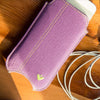 Apple iPhone SE-1st Gen, 5 Sleeve Case | Purple Canvas | Screen Cleaning Sanitizing Lining.