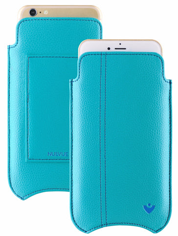 iPhone 8 Plus / 7 Plus Case in Teal Blue Vegan Leather | Screen Cleaning Sanitizing Lining | Wallet Case.