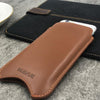 NueVue iPhone 6 case tan leather self cleaning case lifestyle