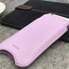 NueVue iPhone 8 / 7 case purple vegan leather self cleaning interior lifestyle