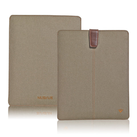 Apple iPad Sleeve Case in Khaki Cotton Twill | Screen Cleaning Sanitizing Lining