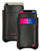 Apple iPhone 16 / 16 Pro Black/Red Leather Wallet Case with NueVue Patented Antimicrobial, Germ Fighting and Screen Cleaning Technology