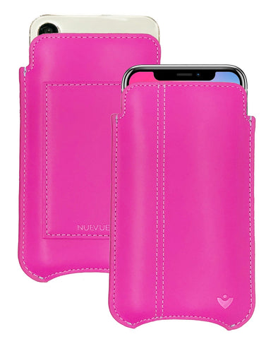 Apple iPhone 15 / 15 Pro Violet Rose Leather Wallet Case with NueVue Patented Antimicrobial, Germ Fighting and Screen Cleaning Technology