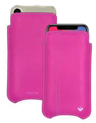 Apple iPhone 15 / 15 Pro Violet Rose Leather Case with NueVue Patented Antimicrobial, Germ Fighting and Screen Cleaning Technology