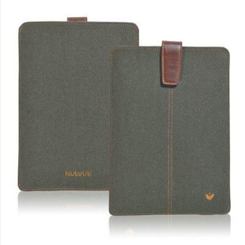 Apple iPad mini Case in Green Cotton Twill  | Screen Cleaning Sanitizing Sleeve Case
