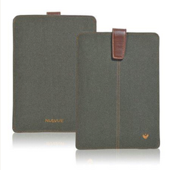 Apple iPad mini Case in Green Cotton Twill  | Screen Cleaning Sanitizing Sleeve Case