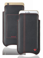 iPhone 6/6s Wallet Case in Black Genuine Napa Leather | Screen Cleaning Sanitizing Lining