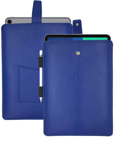 iPad Pro Sleeve Case in French Blue Faux Leather | Screen Cleaning Sanitizing Case