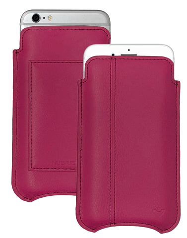 iPhone 6/6s Plus Wallet Case in Red Genuine Leather | Screen Cleaning Sanitizing Lining.