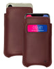 iPhone 14 / 14 Pro Chocolate Brown Leather Case with NueVue Patented Antimicrobial, Germ Fighting and Screen Cleaning Technology
