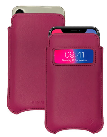 iPhone 13 / 13 Pro Samba Red Leather Case with NueVue Patented Antimicrobial, Germ Fighting and Screen Cleaning Technology