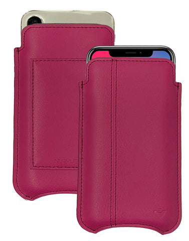 iPhone 13 / 13 Pro Samba Red Leather Wallet Case with NueVue Patented Antimicrobial, Germ Fighting and Screen Cleaning Technology