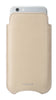 White Napa Leather cover for Apple iPhone 6/6s 'Screen Cleaning' luxury pouch case, with protective antimicrobial lining and smart window