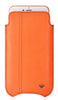 Apple iPhone 6/6s Plus Pouch Case in Orange Vegan Leather | Screen Cleaning Sanitizing lining