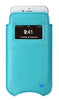 Apple iPhone 6/6s Plus Case in Teal Blue Vegan Leather | Screen Cleaning Sanitizing Lining | smart window