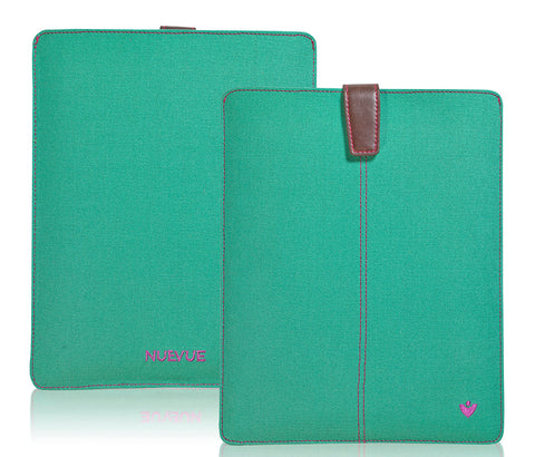 Apple iPad Sleeve Cover Case in Green Canvas | Screen Cleaning Sanitizing Lining