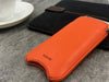 NueVue iPhone 11 Pro Max and iPhone Xs Max Case Faux Leather | Flame Orange | Sanitizing Screen Cleaning Case