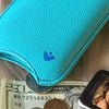 NueVue iPhone 8 / 7 Case vegan blue leather self cleaning interior