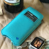 NueVue iPhone 11 & iPhone XR Wallet Case Faux Leather | Teal Blue | Sanitizing Screen Cleaning