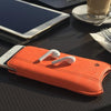 NueVue iPhone 8/7 Plus case orange vegan leather self cleaning interior