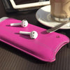 NueVue iPhone 6 case pink leather self cleaning case lifestyle