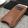 NueVue iPhone 8 / 7 case tan leather self cleaning interior