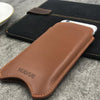 NueVue iPhone 6 Plus Case Tan leather self cleaning case lifestyle
