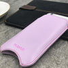 NueVue iPhone 13 mini case purple vegan leather self cleaning case lifestyle