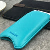 NueVue iPhone 6 case blue vegan leather self cleaning interior lifestyle