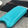 NueVue iPhone 8 / 7 Case vegan blue leather self cleaning interior