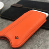 NueVue iPhone 8/7 Plus case orange vegan leather self cleaning interior