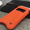 NueVue iPhone 8 / 7 Case orange vegan leather self cleaning case