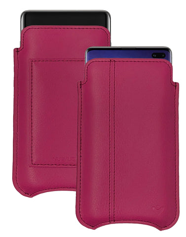 Samsung Galaxy S10+ Samba Red Leather Wallet Screen Cleaning Case | NueVue