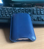 iPhone 6/6s Plus Wallet Case in Blue Genuine Leather | Screen Cleaning Sanitizing Lining.