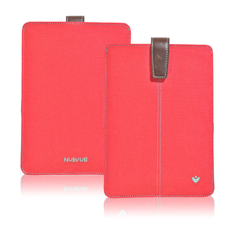 Apple iPad mini Sleeve Case in Coral Pink Canvas | Screen Cleaning Sanitizing Lining
